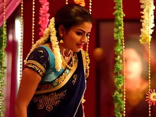 Nandhini Serial Nithya Ram Hot Put the kibosh on Moves with Cleavage Show)